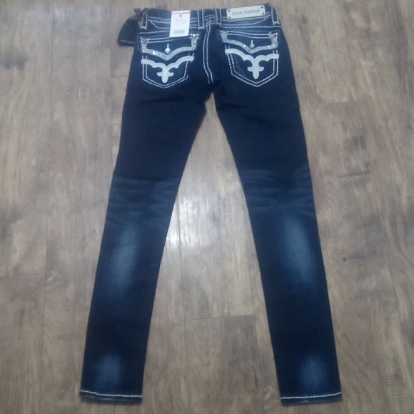Rock Revival Women's 26 Skinny May    Embellished Bejeweled Distressed NWT - Picture 7 of 15